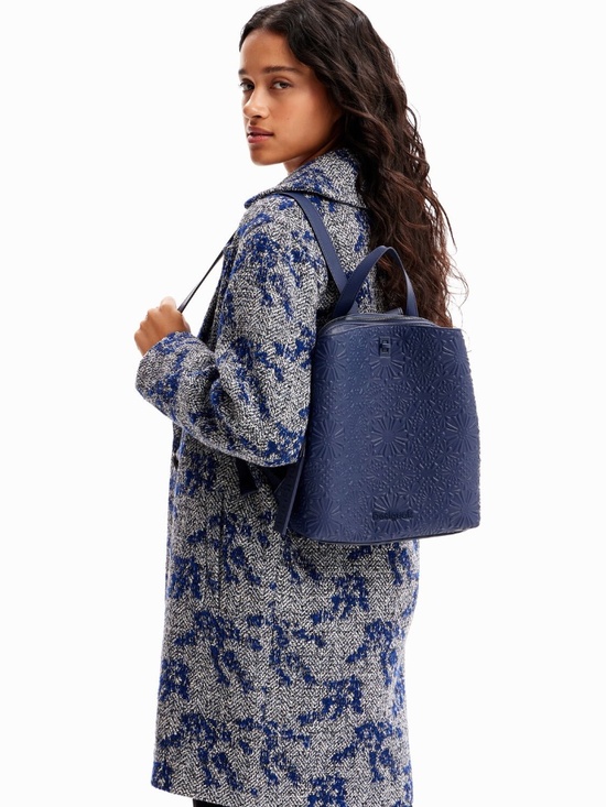 Small geometric embossed  backpack